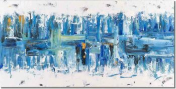abstract blauw schilderij