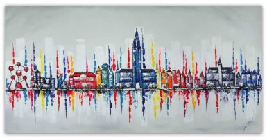 Skyline Brussel schilderij