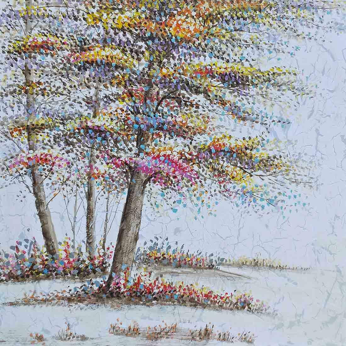 Fantasie bomen schilderij