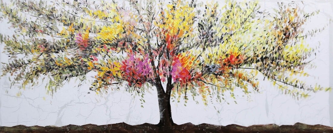 kleurrijk boom schilderij