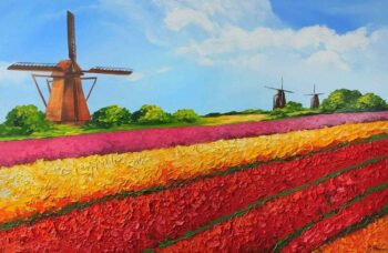 Hollands landschap schilderij