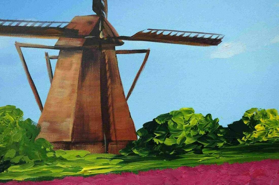 Hollands landschap schilderij Uitvergroting 1/2
